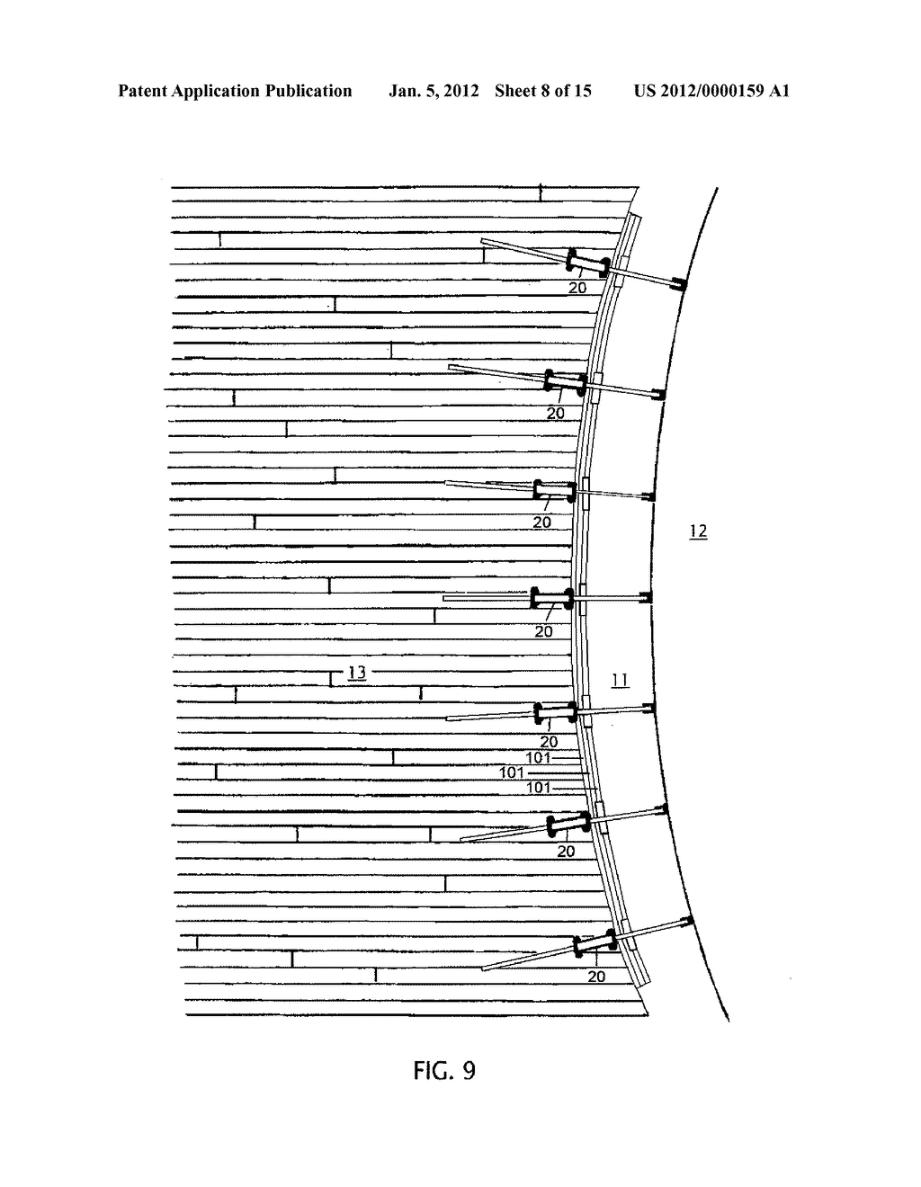 Machine and Method for Installing Curved Hardwood Flooring - diagram, schematic, and image 09