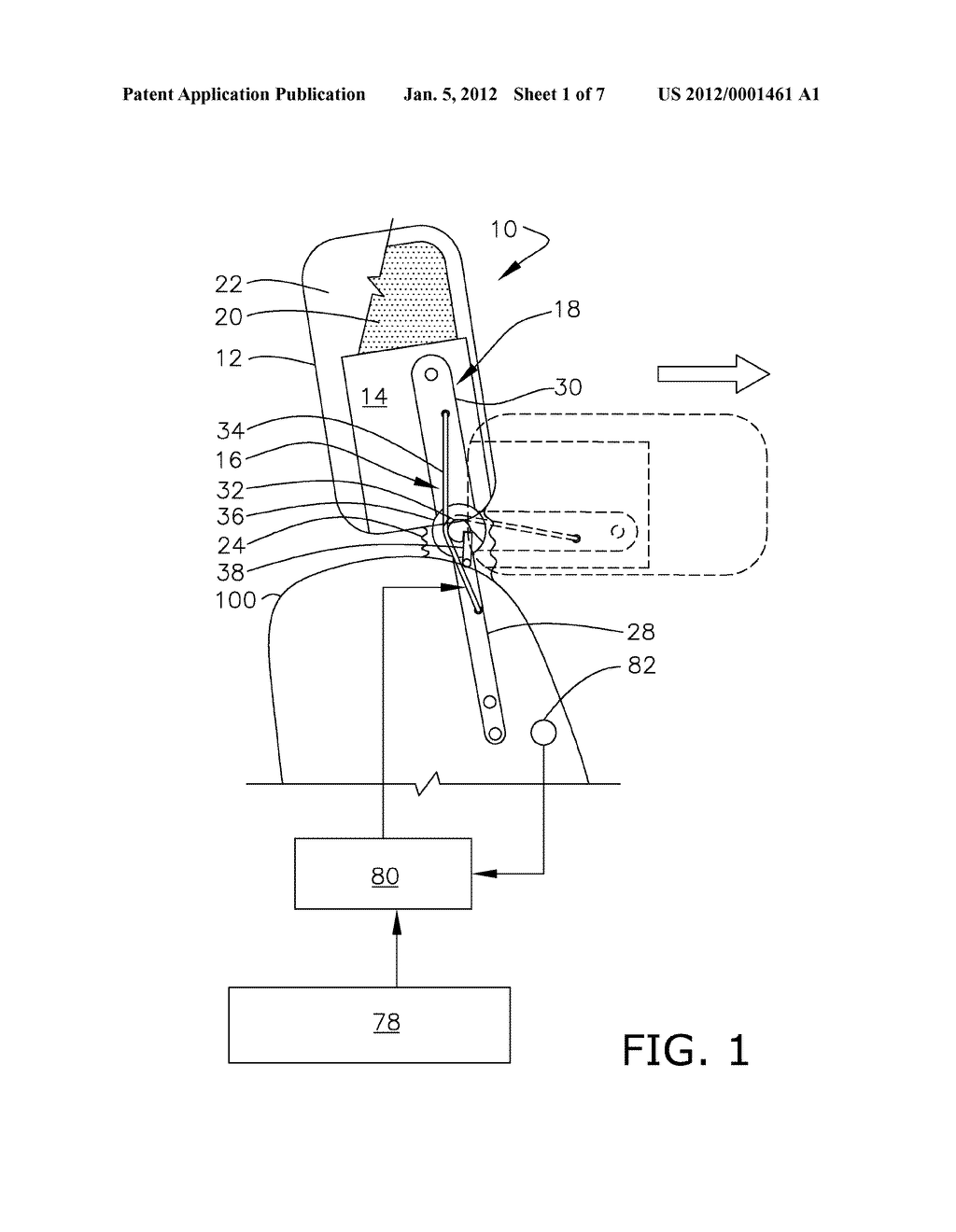 STOWABLE ACTIVE MATERIAL ACTUATED REAR SEAT HEADREST - diagram, schematic, and image 02