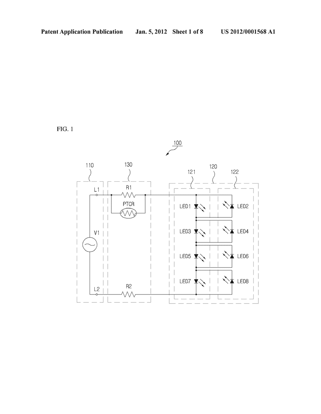 LIGHT EMITTING APPARATUS USING AC LED - diagram, schematic, and image 02