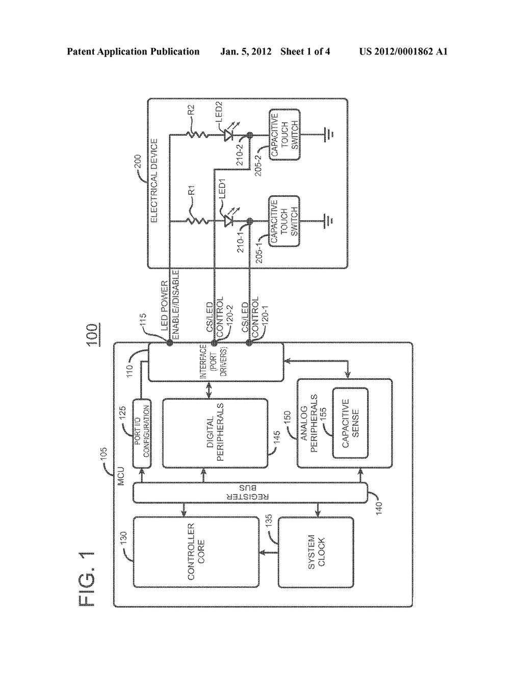 CAPACITIVE TOUCH SWITCH DISPLAY CONTROL SYSTEM AND METHOD - diagram, schematic, and image 02