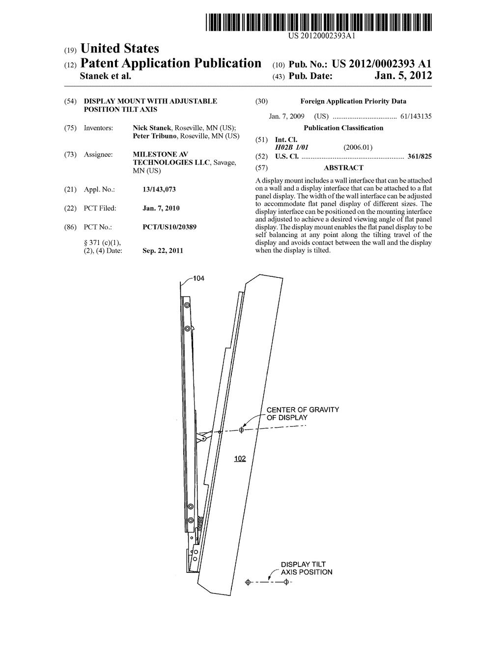 DISPLAY MOUNT WITH ADJUSTABLE POSITION TILT AXIS - diagram, schematic, and image 01