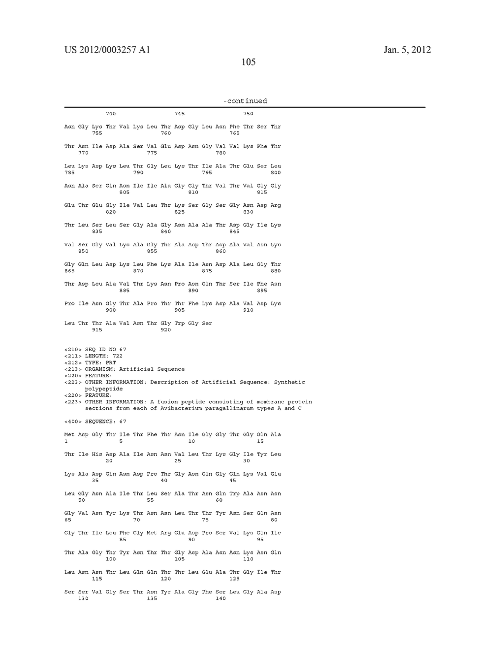 RECOMBINANT AVIAN INFECTIOUS CORYZA VACCINE AND PROCESS FOR PREPARING SAME - diagram, schematic, and image 111