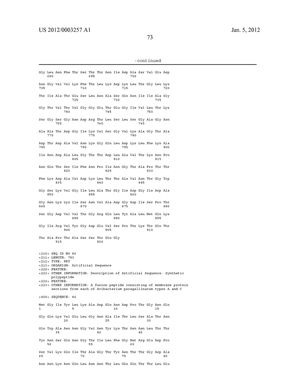 RECOMBINANT AVIAN INFECTIOUS CORYZA VACCINE AND PROCESS FOR PREPARING SAME - diagram, schematic, and image 79