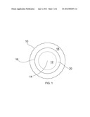 GOLF BALL CORE WITH SOFT OUTER TRANSITION VOLUME AND NEGATIVE HARDNESS     GRADIENT diagram and image