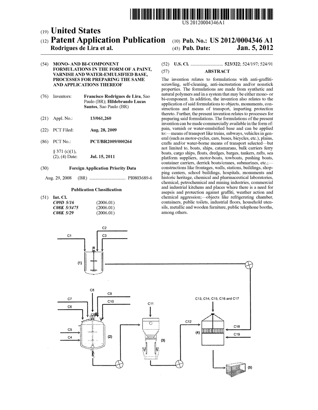 Mono- And Bi-Component Formulations In The Form Of A Paint, Varnish And     Water-Emulsified Base, Processes For Preparing The Same And Applications     Thereof - diagram, schematic, and image 01