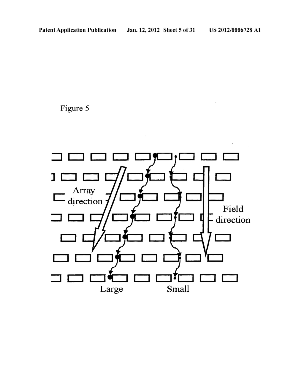 METHOD FOR CONTINUOUS PARTICLE SEPARATION USING OBSTACLE ARRAYS     ASYMMETRICALLY ALIGNED TO FIELDS - diagram, schematic, and image 06