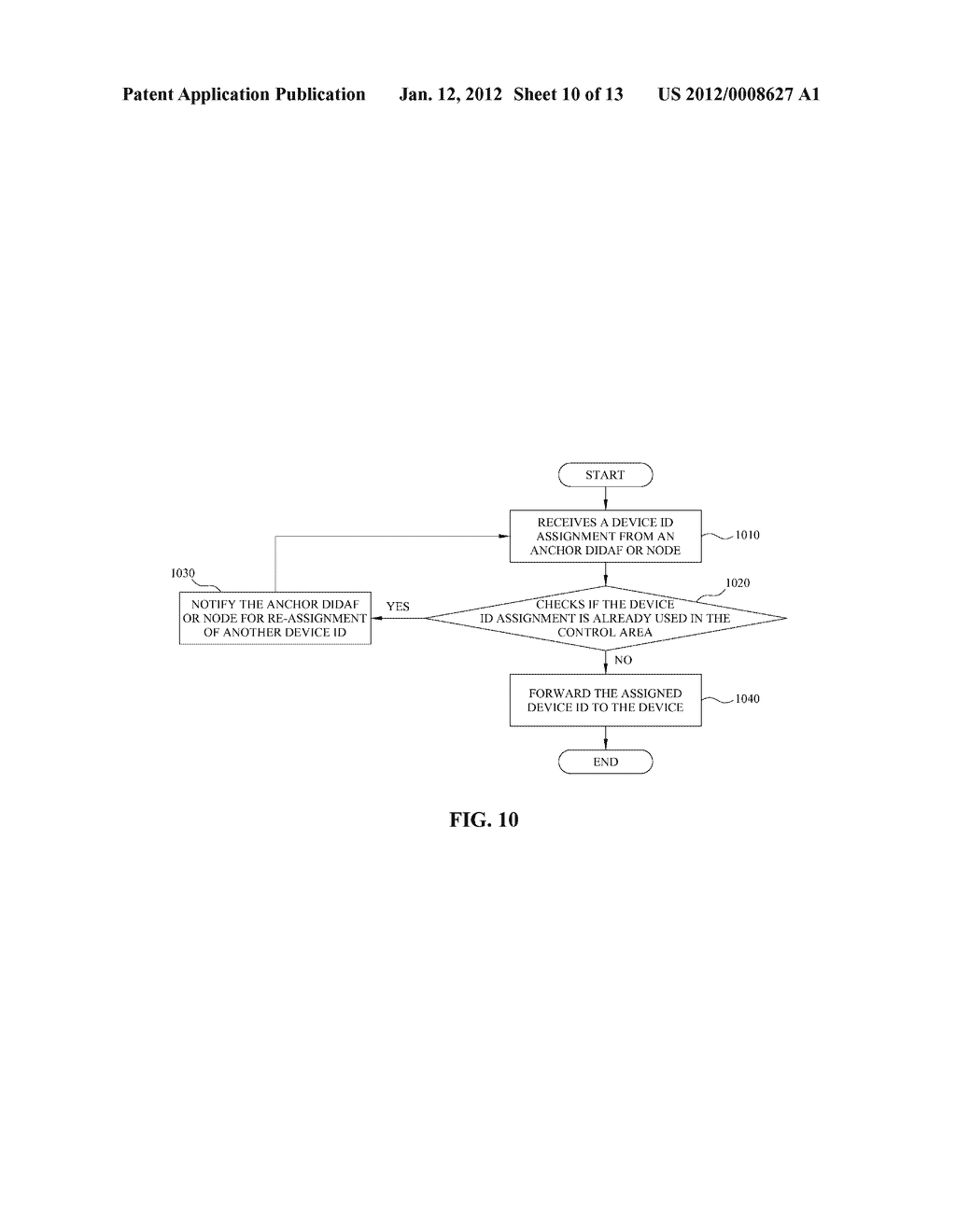 METHOD AND APPARATUS FOR ASSIGNING DEVICE IDENTIFIER WITH COLLISION     AVOIDANCE - diagram, schematic, and image 11
