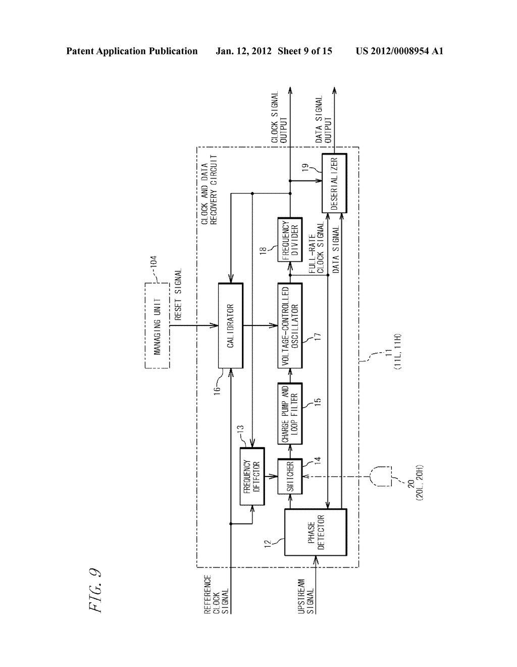 RECEIVING UNIT, OPTICAL LINE TERMINAL, AND FREQUENCY CALIBRATION METHOD     FOR CLOCK AND DATA RECOVERY CIRCUIT - diagram, schematic, and image 10