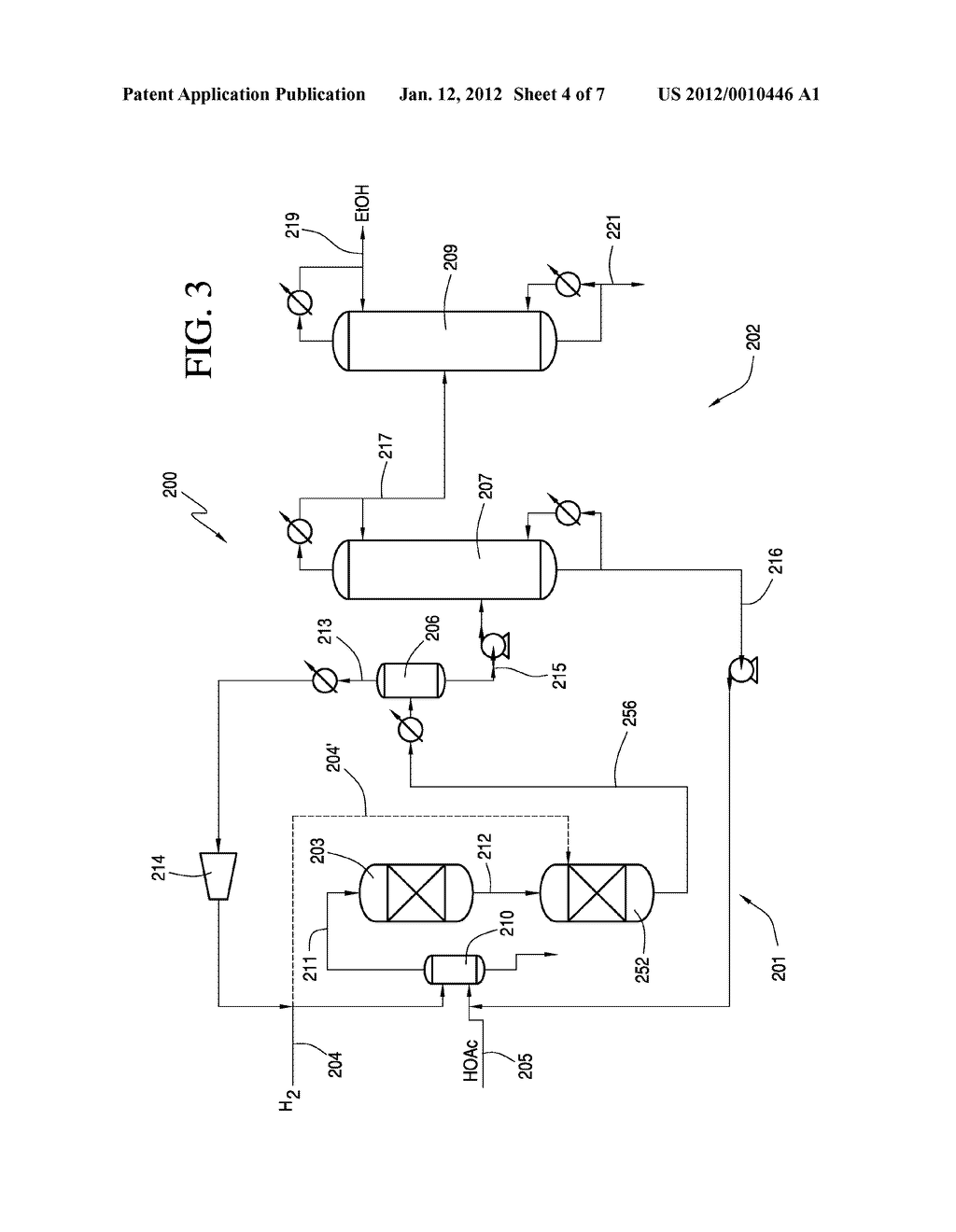 Hydrogenolysis of Ethyl Acetate in Alcohol Separation Processes - diagram, schematic, and image 05