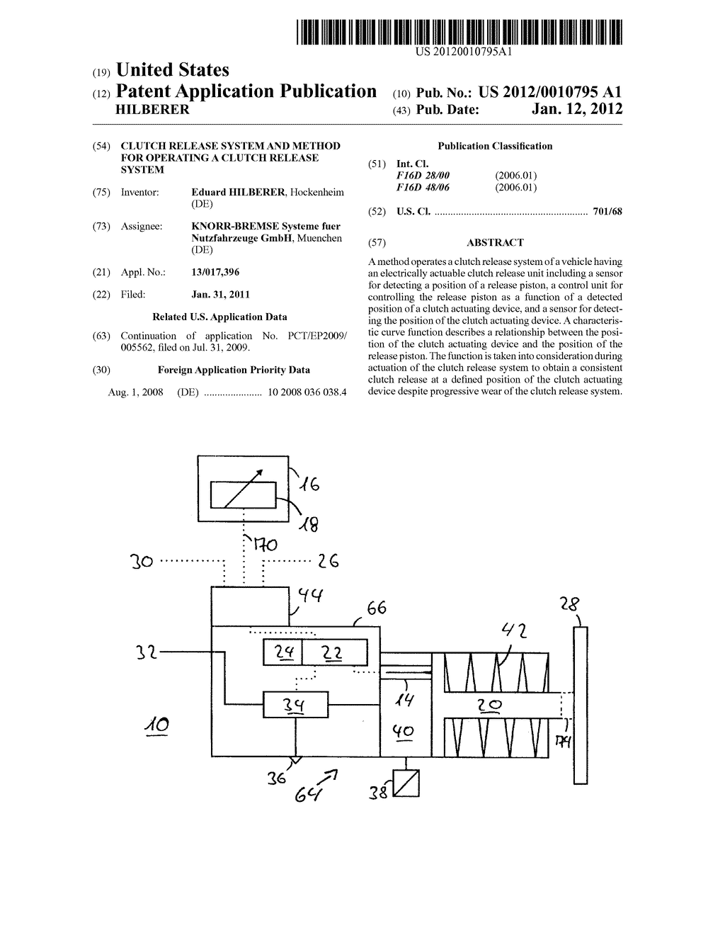 Clutch Release System and Method for Operating a Clutch Release System - diagram, schematic, and image 01