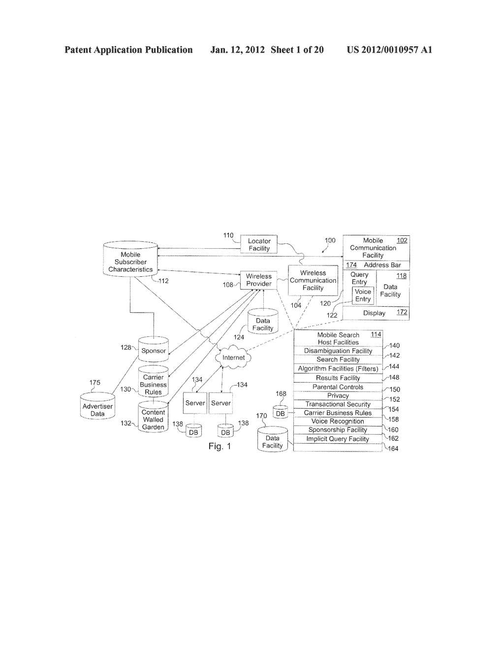 SYSTEM FOR TARGETING ADVERTISING CONTENT TO A PLURALITY OF MOBILE     COMMUNICATION FACILITIES - diagram, schematic, and image 02