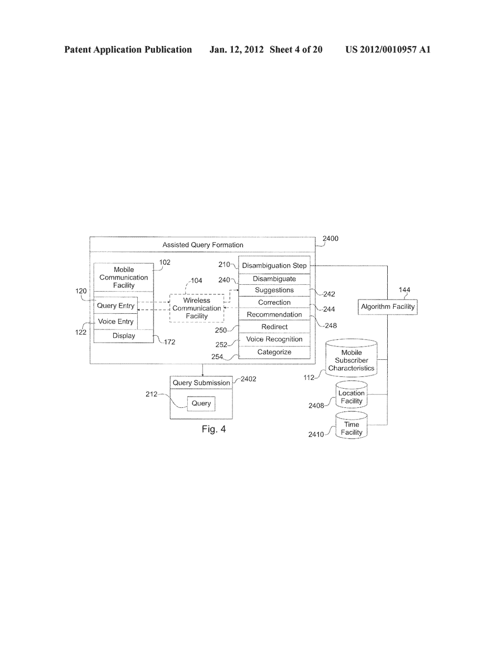 SYSTEM FOR TARGETING ADVERTISING CONTENT TO A PLURALITY OF MOBILE     COMMUNICATION FACILITIES - diagram, schematic, and image 05