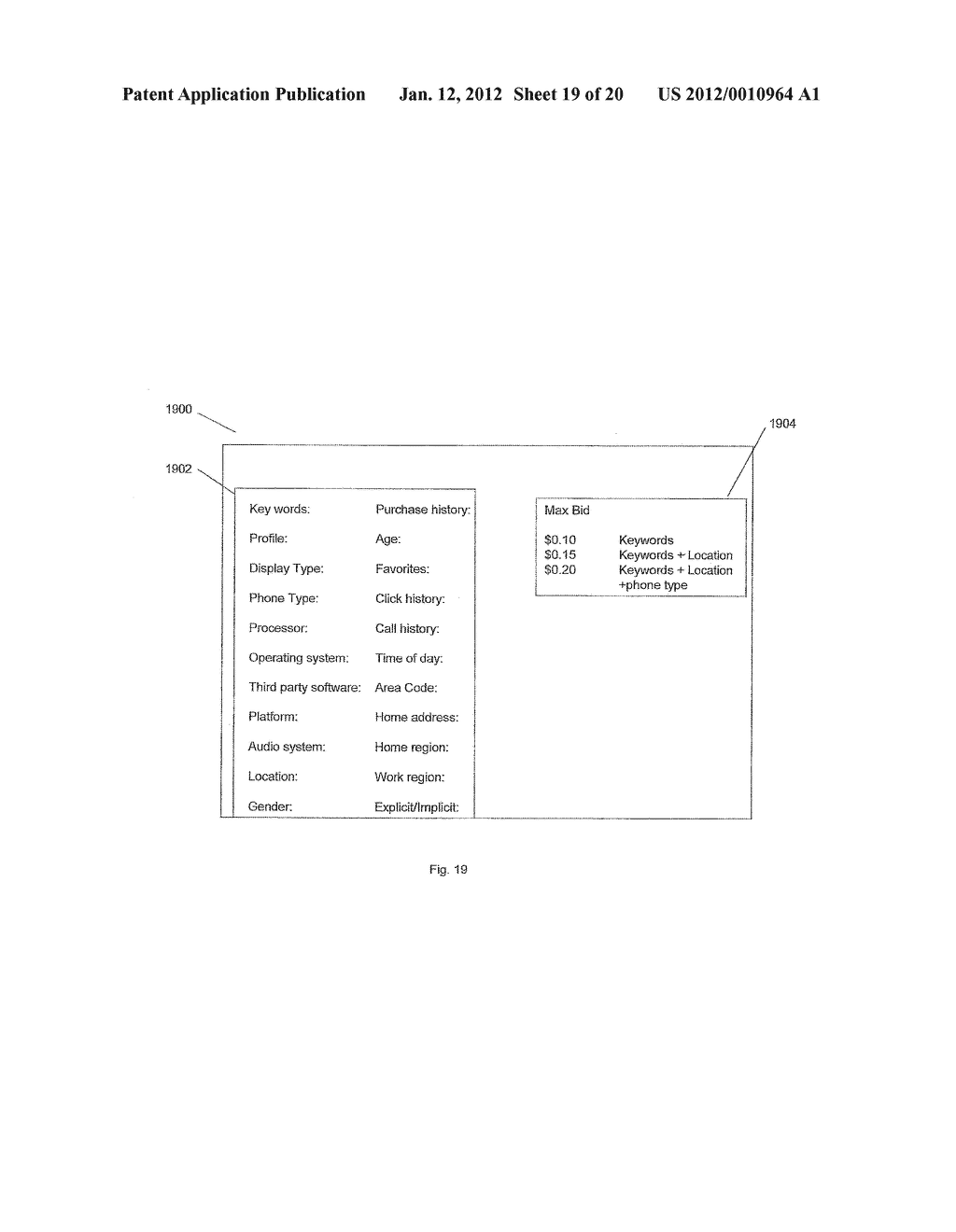 SYSTEM FOR TARGETING ADVERTISING CONTENT TO A PLURALITY OF MOBILE     COMMUNICATION FACILITIES - diagram, schematic, and image 20