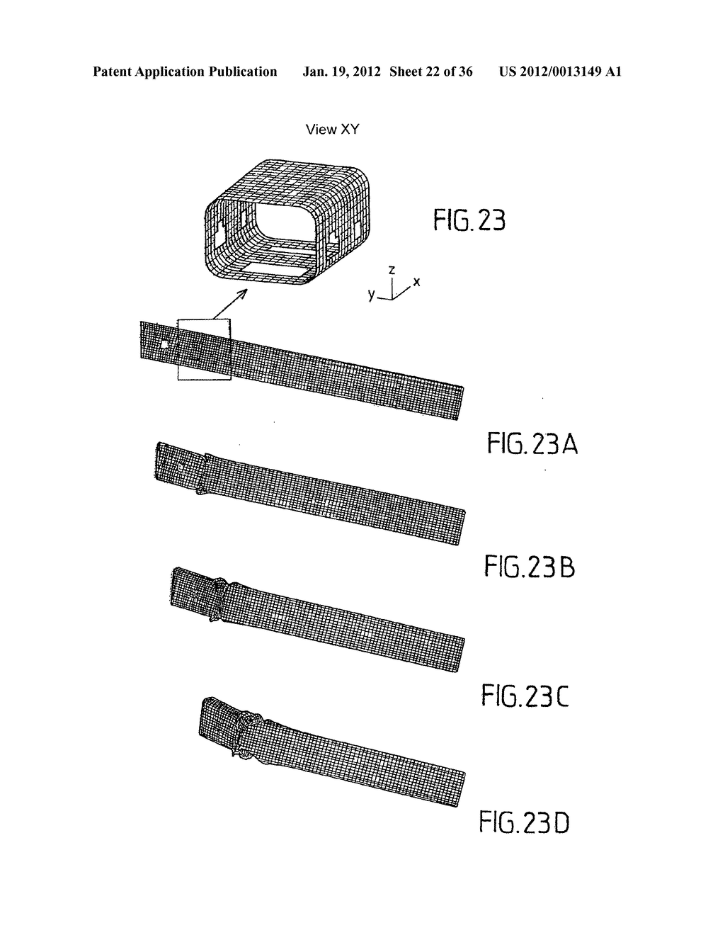 VEHICLE STRUCTURAL ELEMENT SERVING TO ABSORB CERTAIN SHOCKS BY PLASTIC     DEFORMATION - diagram, schematic, and image 23