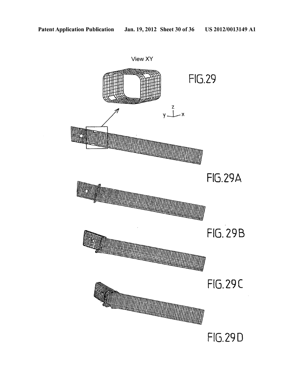 VEHICLE STRUCTURAL ELEMENT SERVING TO ABSORB CERTAIN SHOCKS BY PLASTIC     DEFORMATION - diagram, schematic, and image 31