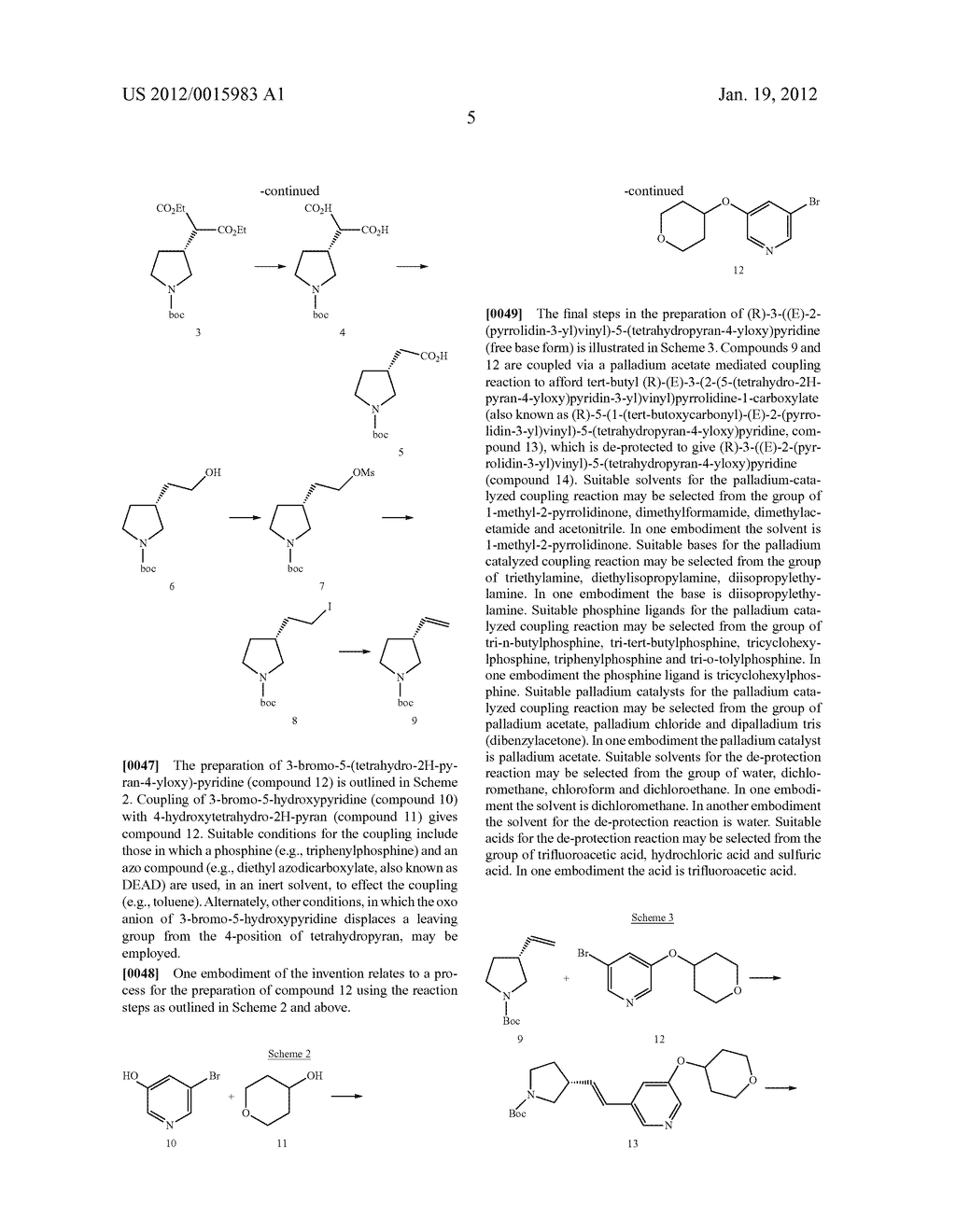 Synthesis and Novel Salt Forms of     (R)-3-((E)-pyrrolidin-3-yl)vinyl)-5-tetrahydropyran-4-yloxy)pyridine - diagram, schematic, and image 09