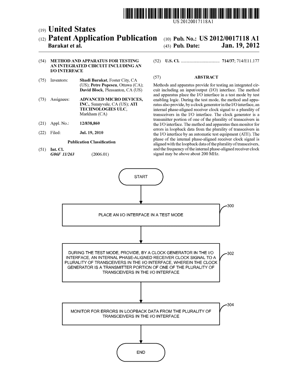 METHOD AND APPARATUS FOR TESTING AN INTEGRATED CIRCUIT INCLUDING AN I/O     INTERFACE - diagram, schematic, and image 01