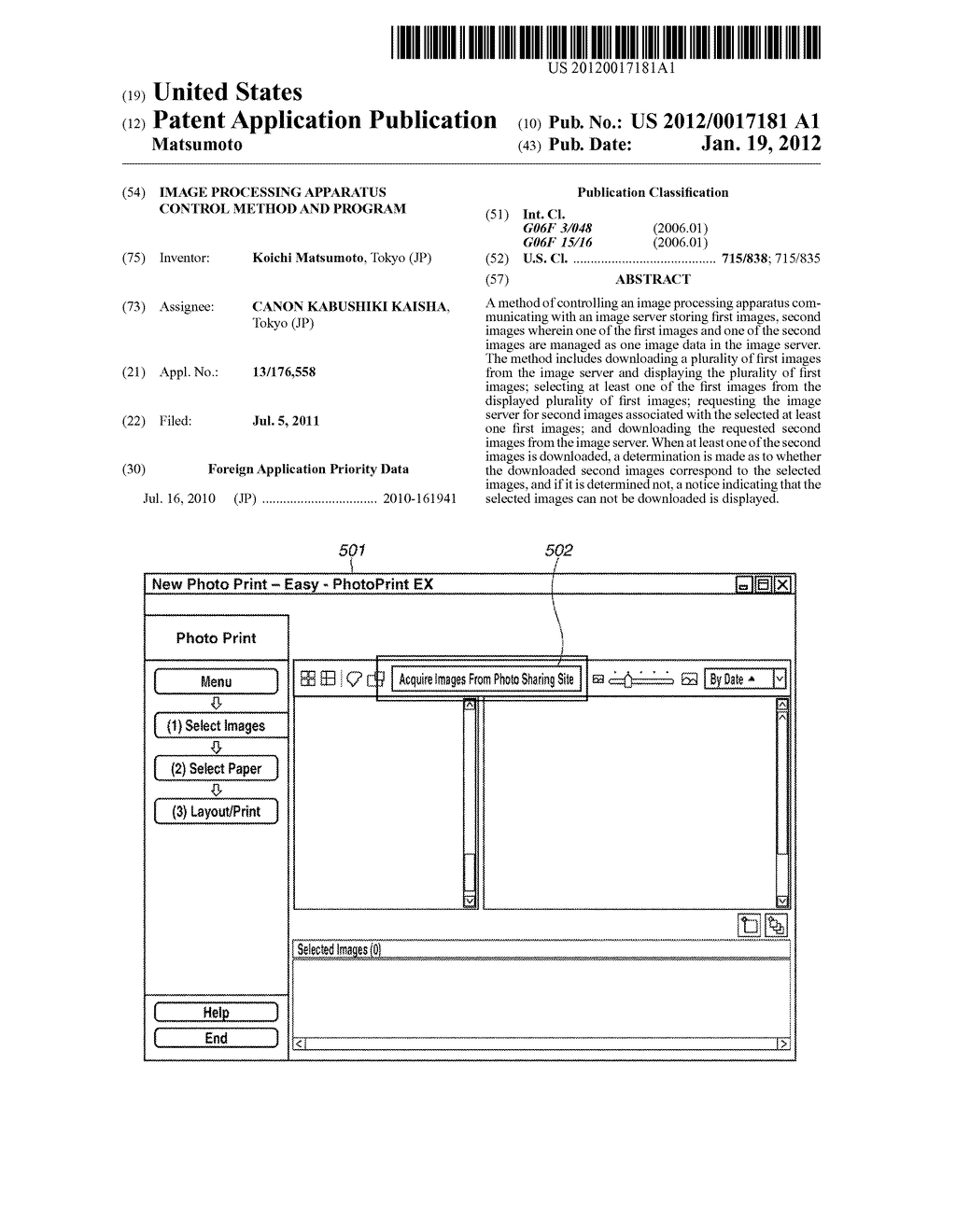 IMAGE PROCESSING APPARATUS CONTROL METHOD AND PROGRAM - diagram, schematic, and image 01