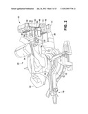 POWER CORD ROUTING SYSTEM FOR MITER SAW WITH HINGE LINKAGE LINEAR GUIDE diagram and image