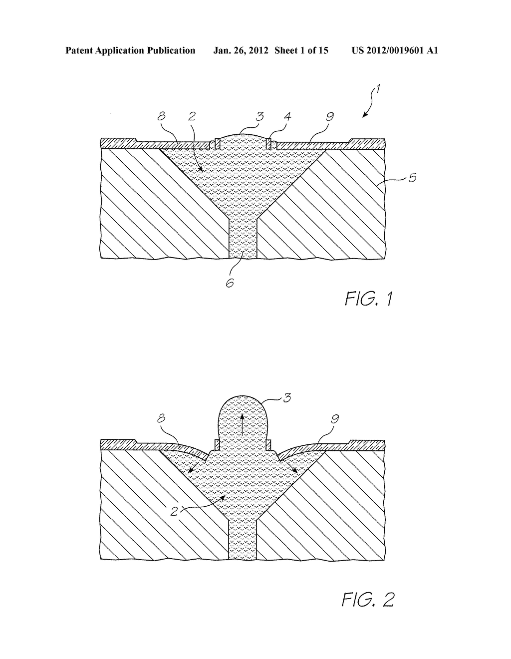MICRO-ELECTROMECHANICAL NOZZLE ARRANGEMENT WITH PYRAMIDAL INK CHAMBER FOR     AN INKJET PRINTHEAD - diagram, schematic, and image 02
