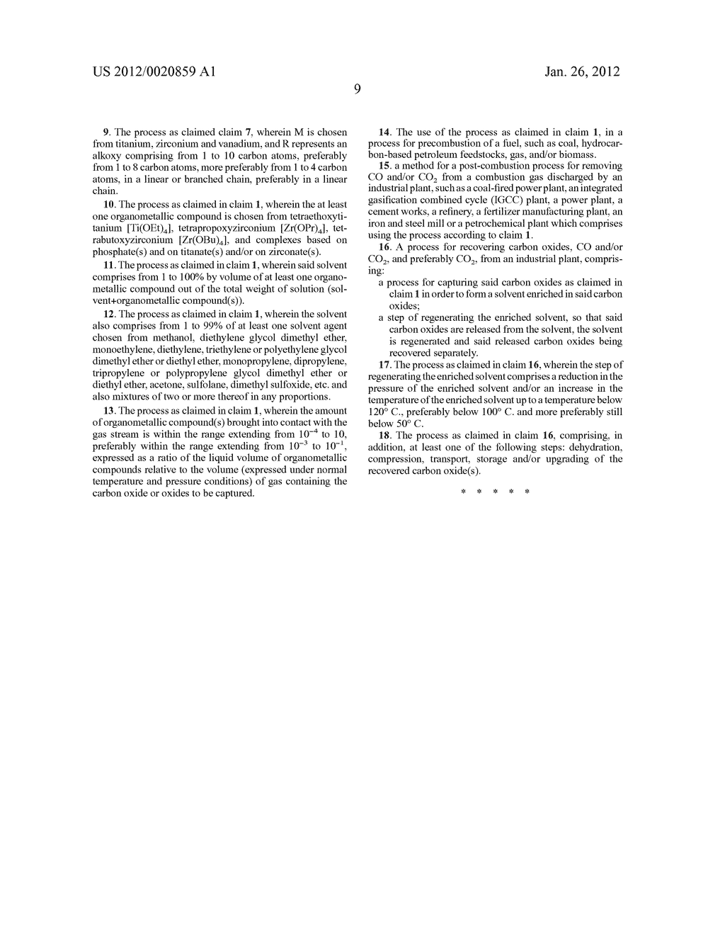 Method for Capturing Carbon Oxides with a View to Subsequently Storing     Same - diagram, schematic, and image 10