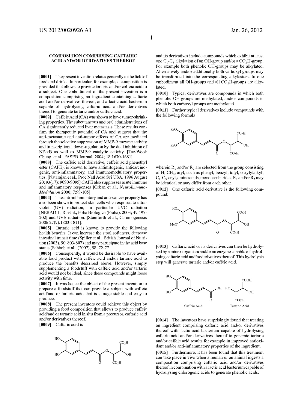 COMPOSITION COMPRISING CAFTARIC ACID AND/OR DERIVATIVES THEREOF - diagram, schematic, and image 04