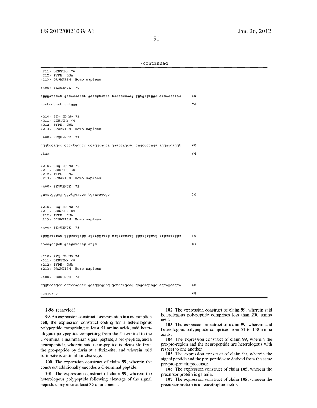 EXPRESSION OF NEUROPEPTIDES IN MAMMALIAN CELLS - diagram, schematic, and image 67