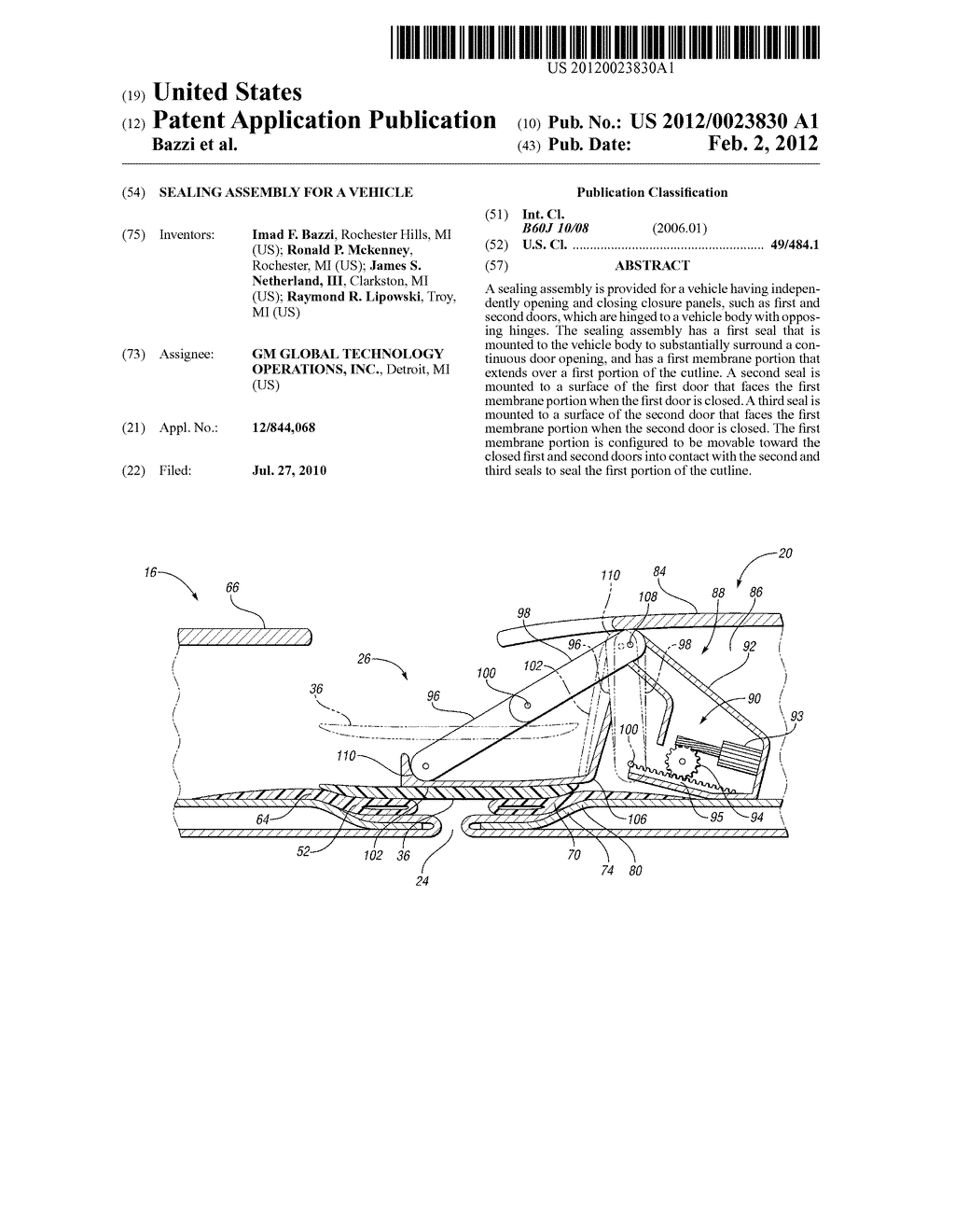 SEALING ASSEMBLY FOR A VEHICLE - diagram, schematic, and image 01