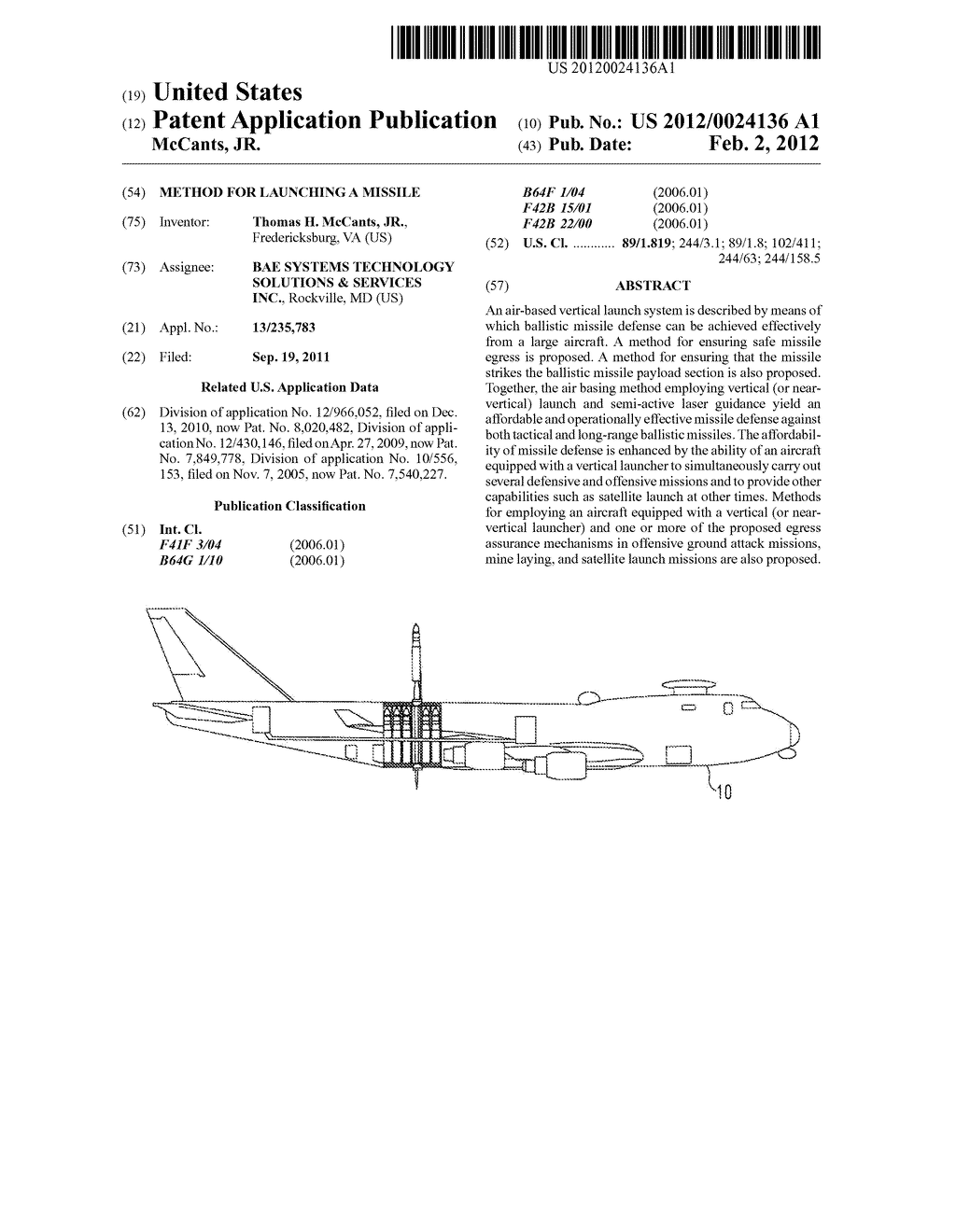 METHOD FOR LAUNCHING A MISSILE - diagram, schematic, and image 01