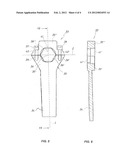 Implement and tool for loosening connection elements and kit comprising     such implement diagram and image