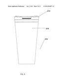 Container with an integral lid retained onto the top of the sidewall of     the container by a living hinge, the container used to retain liquids diagram and image