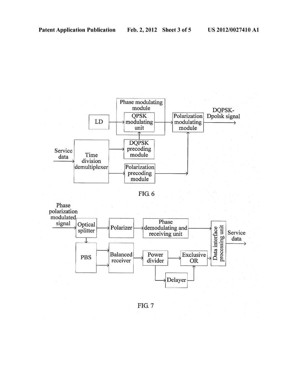 METHOD, DEVICE AND SYSTEM FOR GENERATING AND RECEIVING A PHASE     POLARIZATION MODULATED SIGNAL - diagram, schematic, and image 04