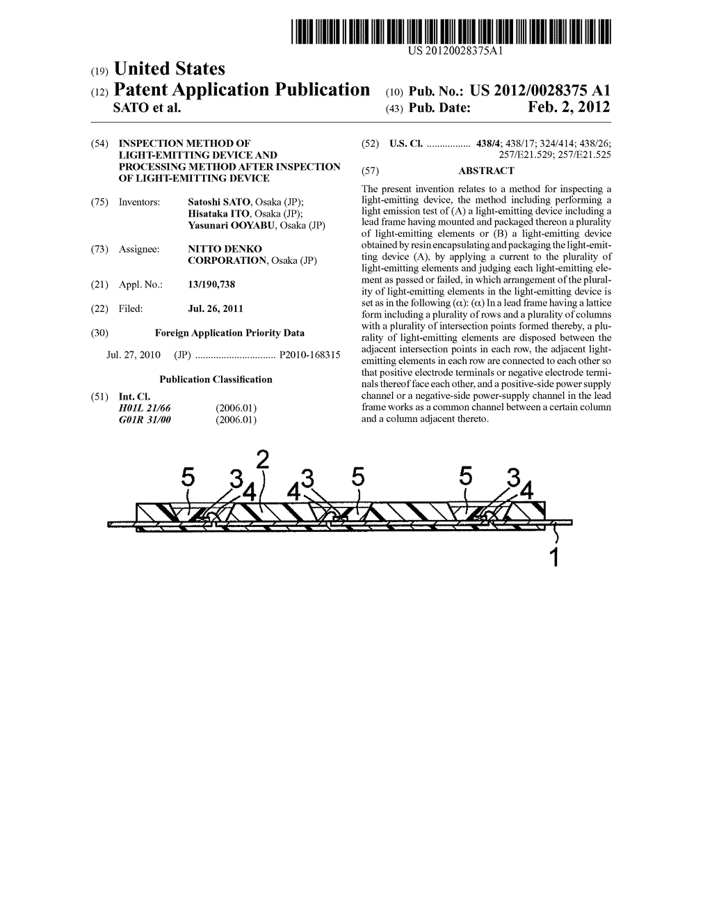 INSPECTION METHOD OF LIGHT-EMITTING DEVICE AND PROCESSING METHOD AFTER     INSPECTION OF LIGHT-EMITTING DEVICE - diagram, schematic, and image 01