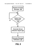 SYSTEM AND METHOD FOR GENERATING A MESSAGE NOTIFICATION BASED ON SENSORY     DETECTION diagram and image