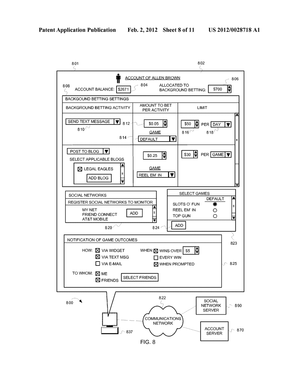 INTEGRATING SOCIAL NETWORKS AND WAGERING GAMES - diagram, schematic, and image 09