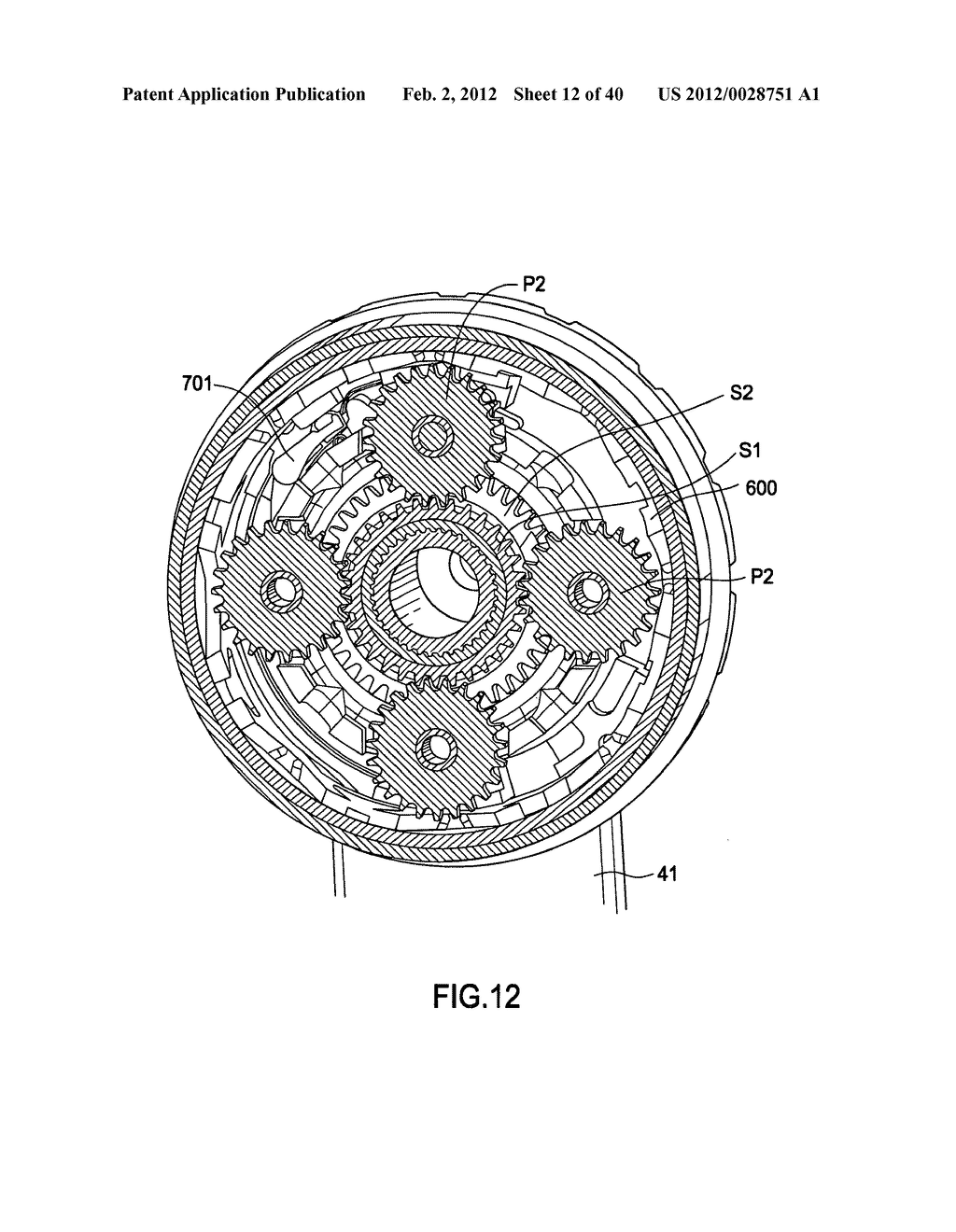 Shift mechanism for a planetary gear transmission - diagram, schematic, and image 13