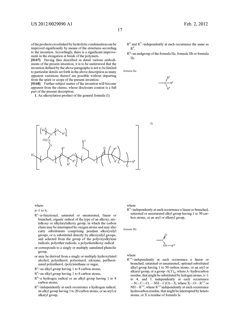 Modified alkoxylation products having at least one non-terminal     alkoxysilyl group, with increased storage life and increased     stretchability of the polymers prepared using them - diagram, schematic, and image 18