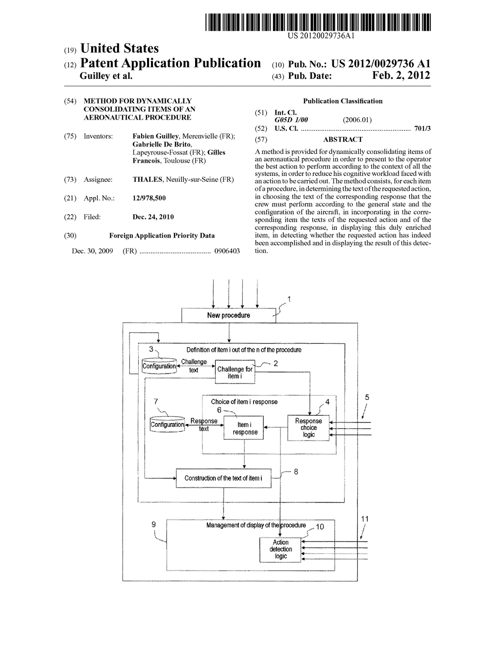 Method for Dynamically Consolidating Items of an Aeronautical Procedure - diagram, schematic, and image 01