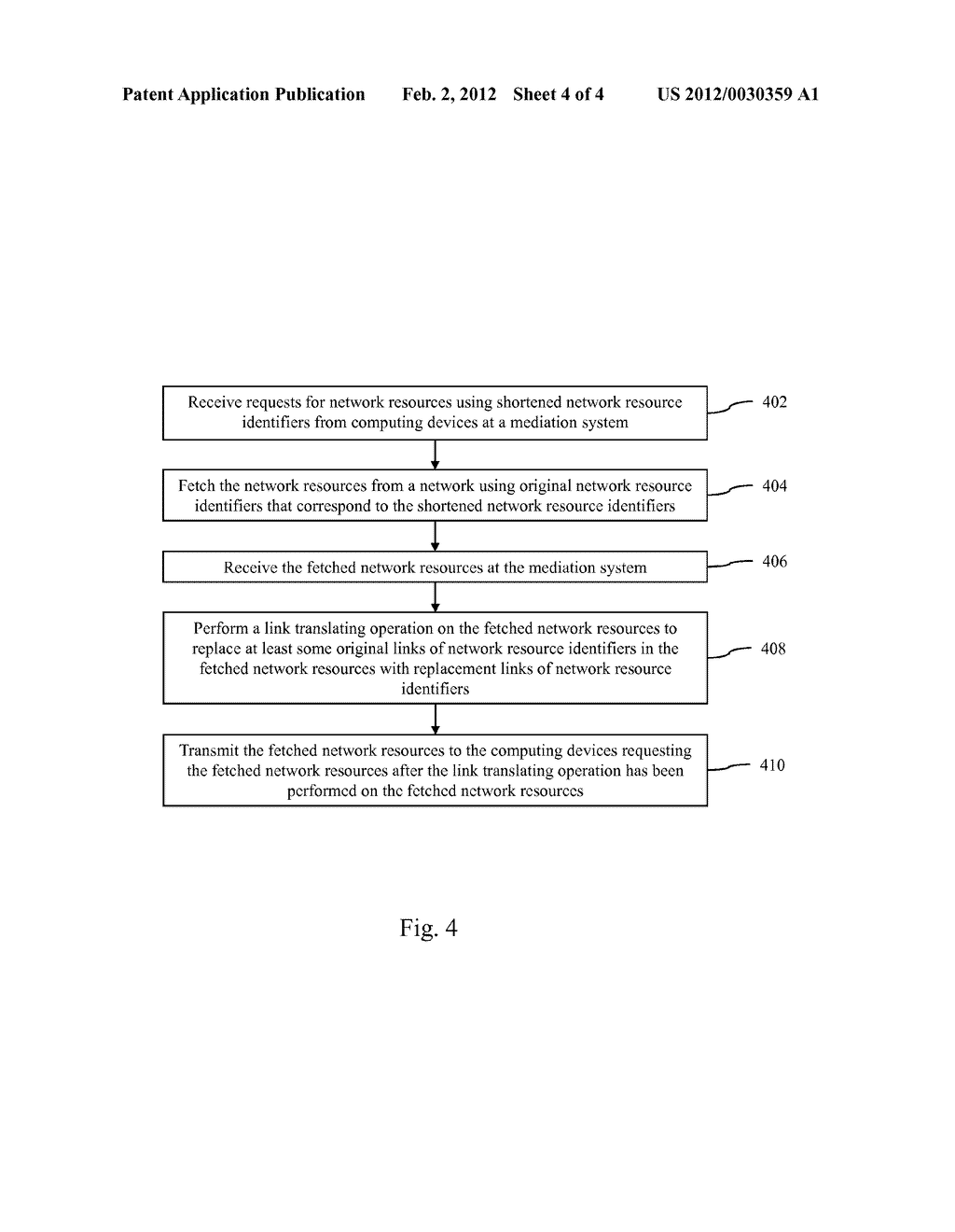 SYSTEM AND METHOD FOR PROVIDING NETWORK RESOURCE IDENTIFIER SHORTENING     SERVICE TO COMPUTING DEVICES - diagram, schematic, and image 05