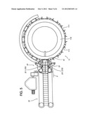 DEVICE FOR PACKAGING A PRODUCT IN A CORRESPONDING CONTAINER diagram and image