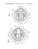 DEVICE FOR PACKAGING A PRODUCT IN A CORRESPONDING CONTAINER diagram and image