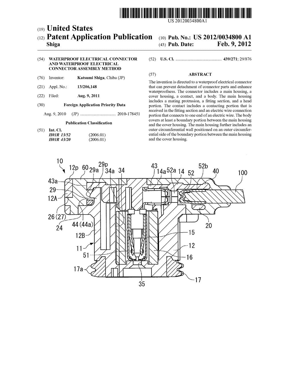 Waterproof Electrical Connector and Waterproof Electrical Connector     Assembly Method - diagram, schematic, and image 01