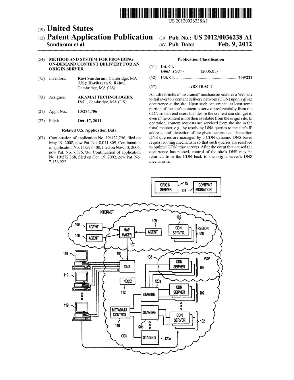 Method and system for providing on-demand content delivery for an origin     server - diagram, schematic, and image 01