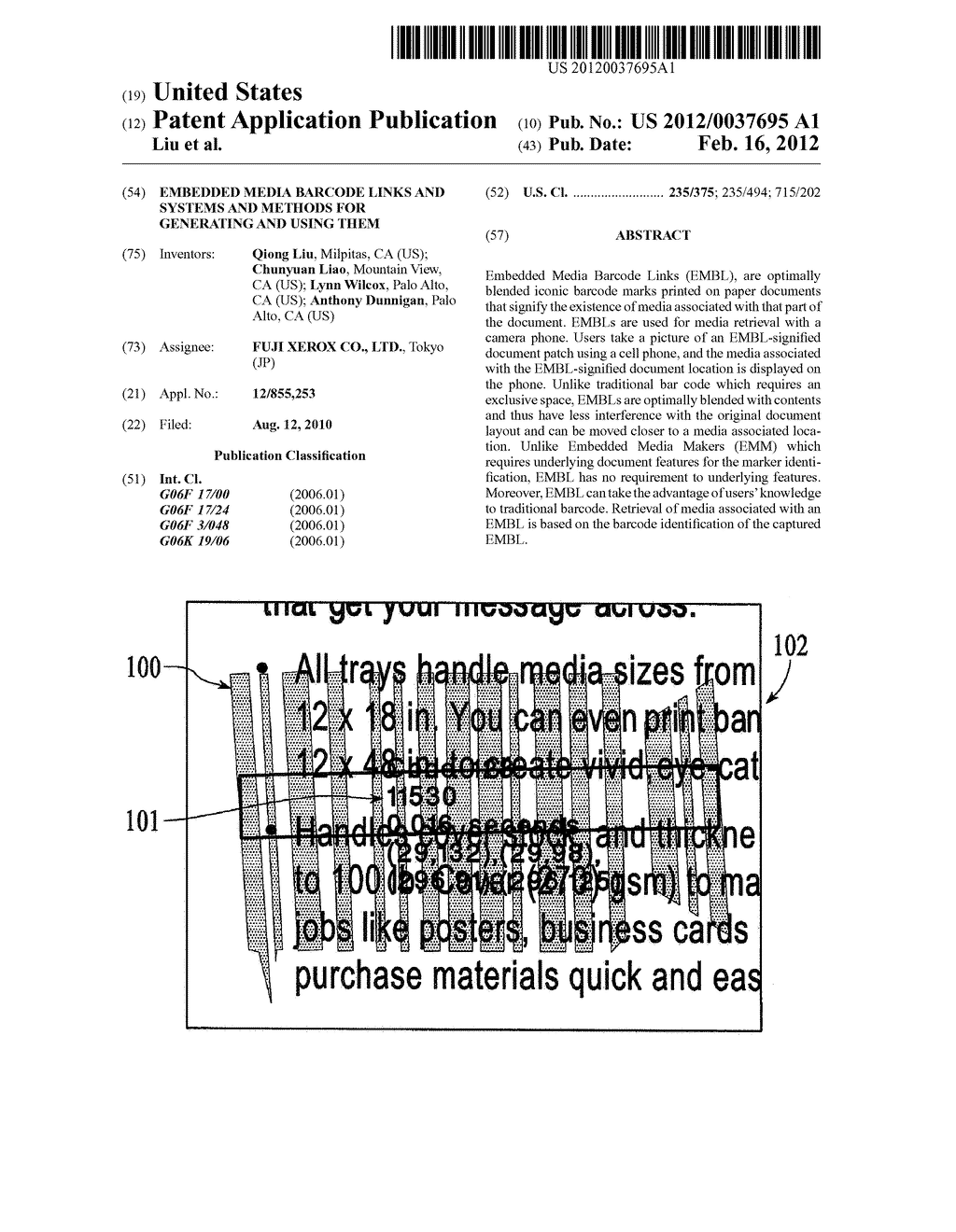 EMBEDDED MEDIA BARCODE LINKS AND SYSTEMS AND METHODS FOR GENERATING AND     USING THEM - diagram, schematic, and image 01