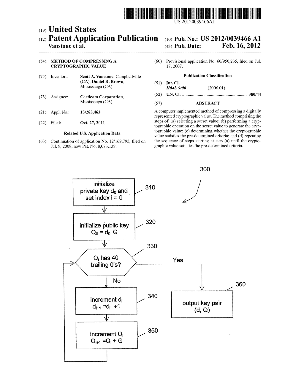 Method of Compressing a Cryptographic Value - diagram, schematic, and image 01