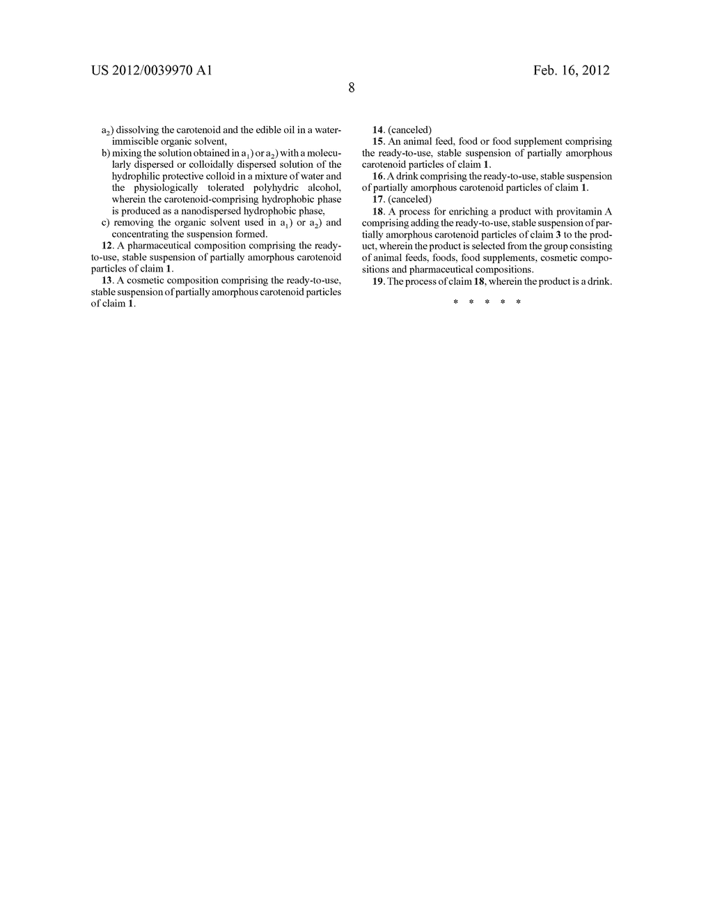 READY-TO-USE, STABLE SUSPENSION OF PARTIALLY AMORPHOUS CAROTENOID     PARTICLES - diagram, schematic, and image 09