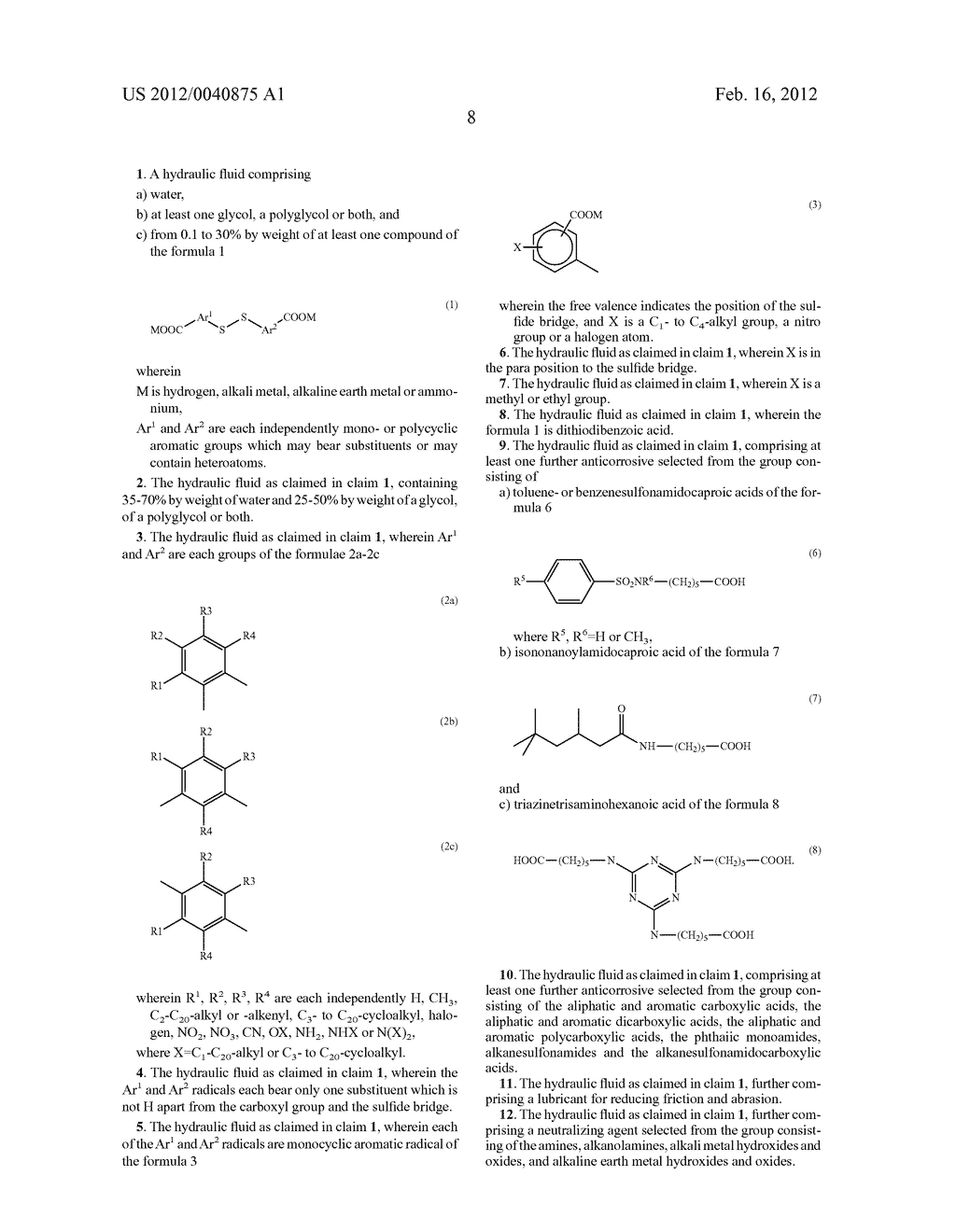 Water-Based Hydraulic Fluids Comprising Dithio-Di(Aryl Carbolic Acids) - diagram, schematic, and image 09