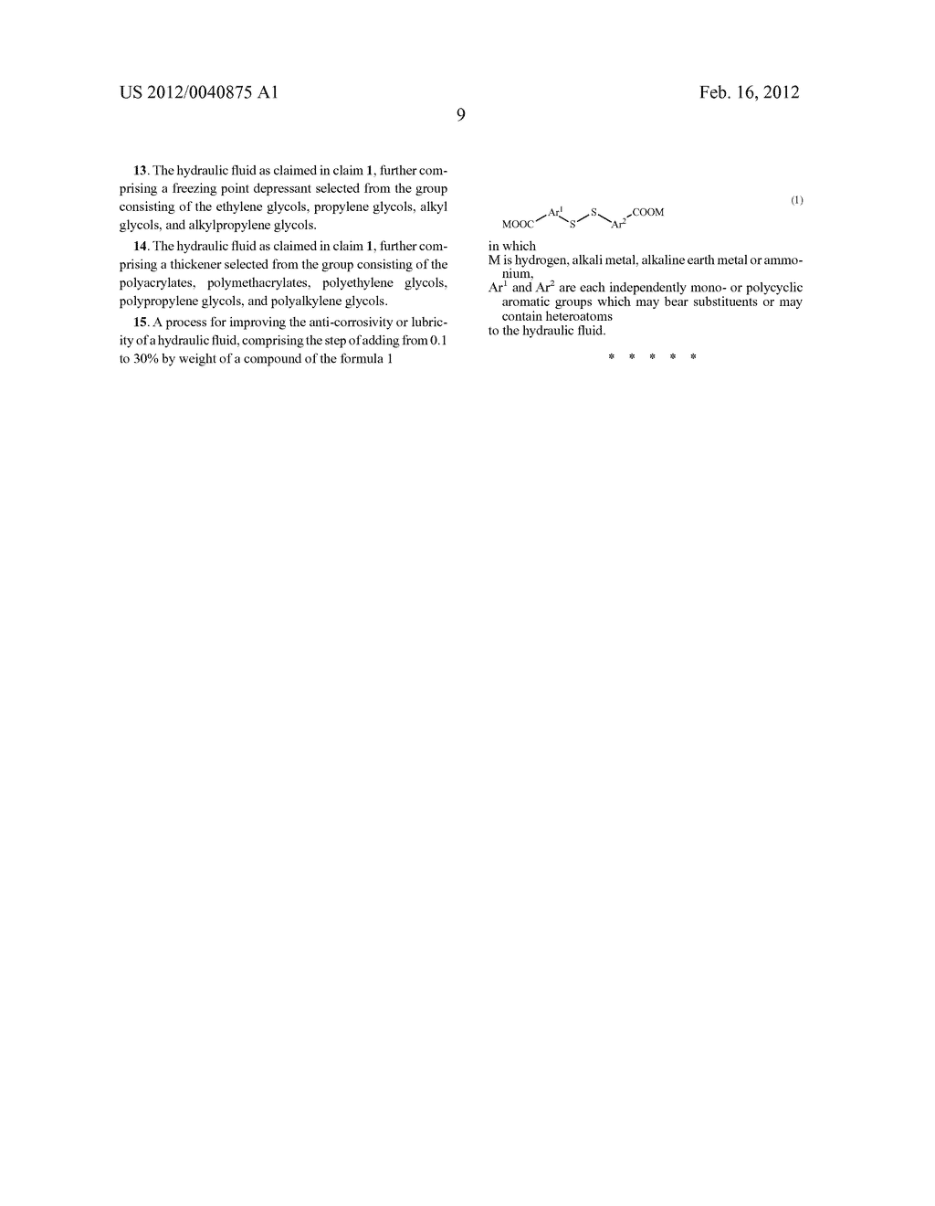 Water-Based Hydraulic Fluids Comprising Dithio-Di(Aryl Carbolic Acids) - diagram, schematic, and image 10