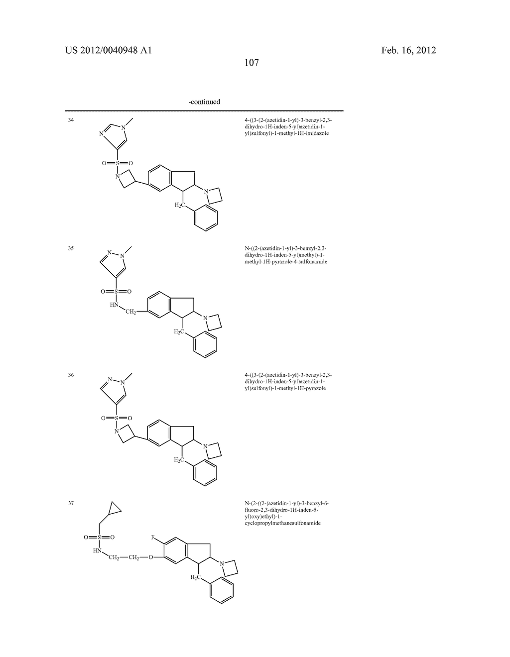 AMINOINDANE DERIVATIVES, PHARMACEUTICAL COMPOSITIONS CONTAINING THEM, AND     THEIR USE IN THERAPY - diagram, schematic, and image 108