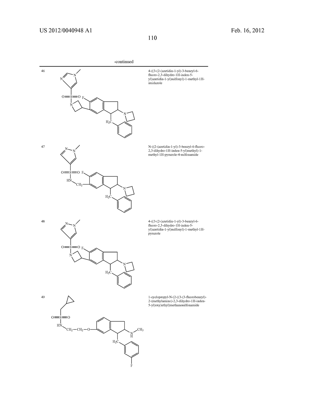 AMINOINDANE DERIVATIVES, PHARMACEUTICAL COMPOSITIONS CONTAINING THEM, AND     THEIR USE IN THERAPY - diagram, schematic, and image 111